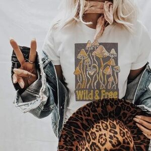 Wild & Free Mushroom Graphic Tee Women’s